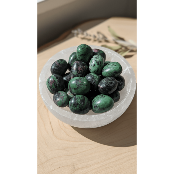 Anyolit (Yakutlu Zoisit) Doğal Taş Tamburlanmış Parça - 1. Kalite (2-2,5 cm)