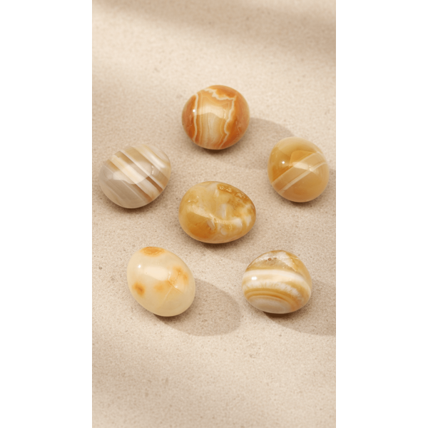 Madagaskar Akik Doğal Taş Tamburlanmış Parça - Özel Desenli (2-2,5 cm)