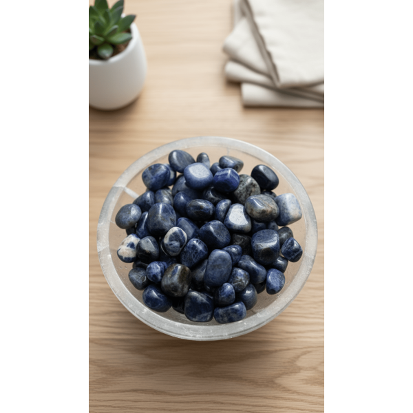 Sodalit Doğal Taş Tamburlanmış Parça - (2-2,5 cm)