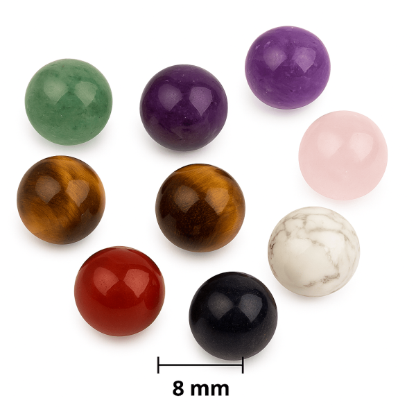 8 mm Doğal Taş Boncuk (5'li Set)