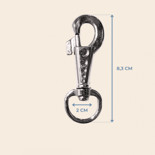 2 cm Büyük Oval Tasma Kancası 8,3 cm Metal Renk (4 Adet)