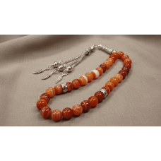 Akik Taşı Tesbih 33’lük | Doğal Taş ve Zarif Tasarım – Serraada