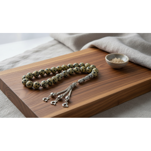 Doğal Dalmaçyalı Jasper Taşı Tesbih – Koruma, Denge ve Şıklık | Serraada