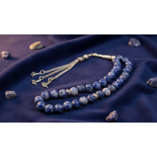 Doğal Sodalit Taşı Tesbih – Denge, Huzur ve Zarafet | Serraada