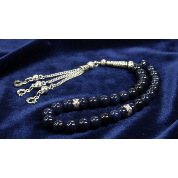 Lacivert Yıldız Taşı Tesbih – Işıltı, Enerji ve Zarafet | Serraada