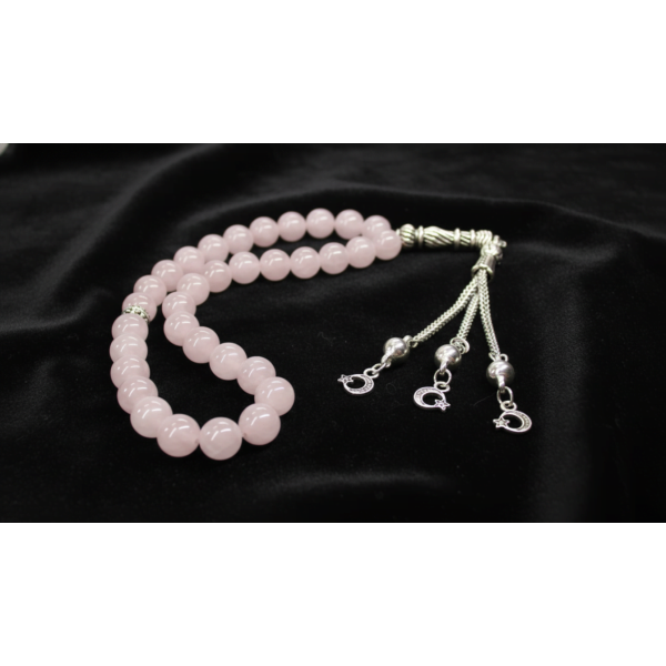 Pembe Kuvars Taşı Tesbih – Sevgi ve Huzurun Simgesi | Serraada