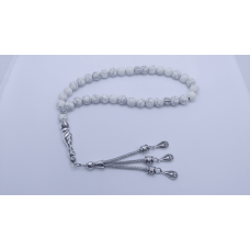 Havlit Taşı 33’lü Tesbih | Gümüş Kaplama Metal Detaylı Özel Tasarım