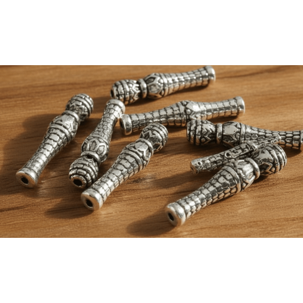 Arnavut Kaldırımı Desenli Gümüş Kaplama İmame – Şık Tesbih Aparatı