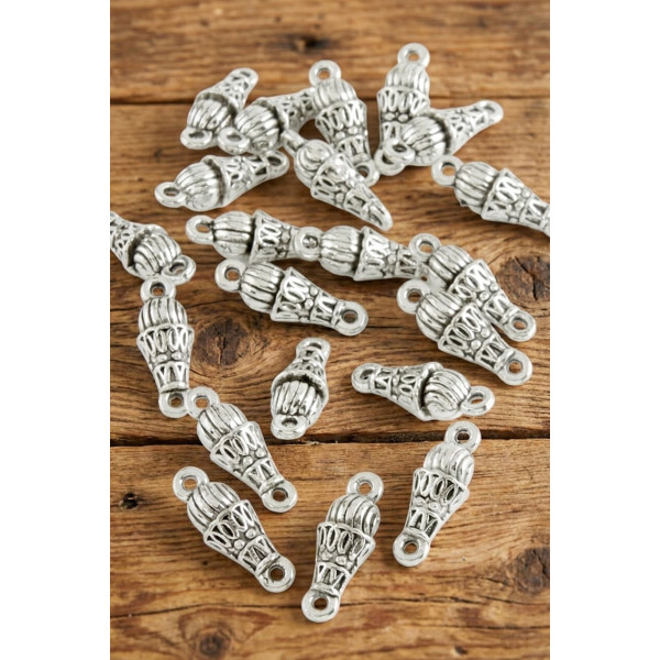 Gümüş Kaplama Otantik Tesbih Püskül Aparatı - 1,5 cm (1 Adet)