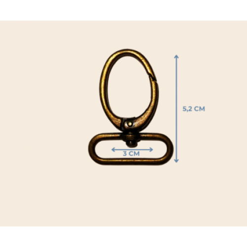 3 cm tombul kanca 5,2 cm. antik sarı renk
