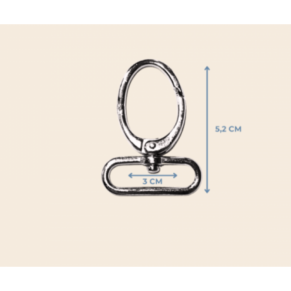 3 cm tombul kanca 5,2 cm. metal renk