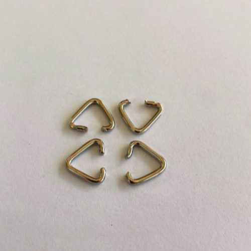 1,5 mm Kalınlık Üçgen Metal Halka - 9 mm Nikel Kaplama (Asgari Alım: 500 Adet)