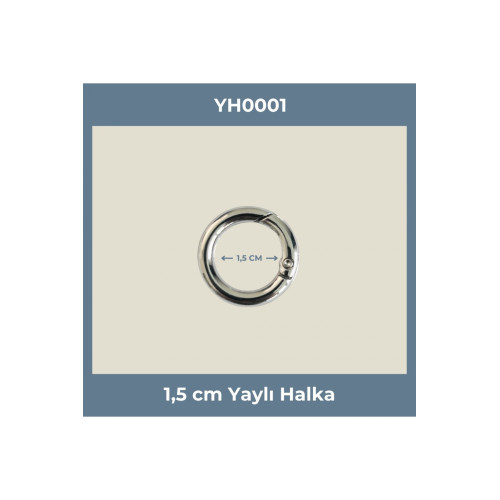 1,5 cm (15 mm) Nikel Kaplama Yaylı Halka - Çanta ve Takı Aparatı