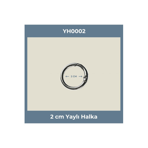 2 cm (20 mm) Nikel Kaplama Yaylı Halka - Çanta ve Takı Aparatı