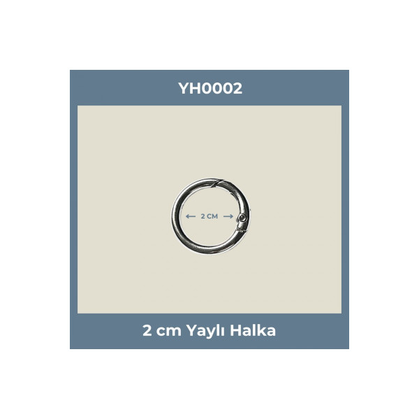 2 cm (20 mm) Nikel Kaplama Yaylı Halka - Çanta ve Takı Aparatı