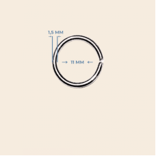 11 mm x 1,5 mm Yuvarlak Açık Halka Metal Renk - 500 Adet