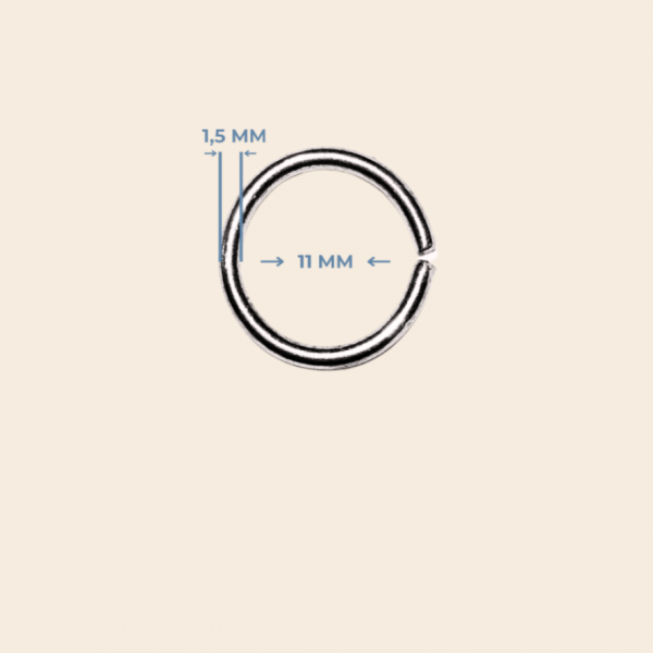 11 mm x 1,5 mm Yuvarlak Açık Halka Metal Renk - 500 Adet 11 mm x 1,5 mm Yuvarlak Açık Halka Metal Renk - 500 Adet