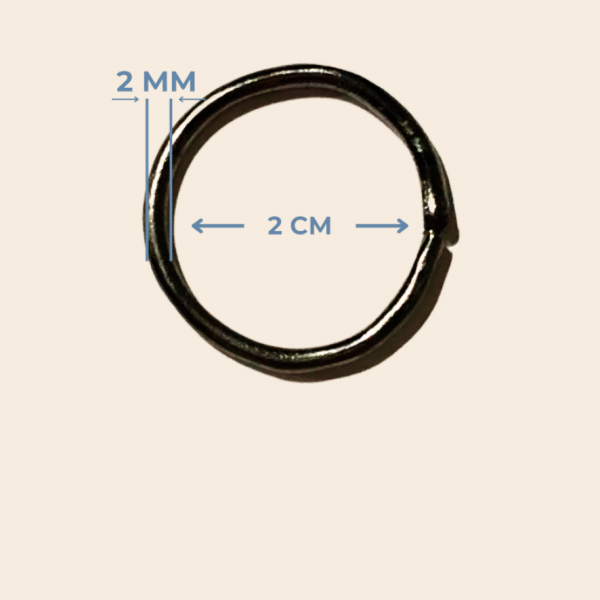 2 cm Yuvarlak Metal Halka - 2 mm Tel Kalınlığı, Füme Renk (500 Adet) 2 cm Yuvarlak Metal Halka - 2 mm Tel Kalınlığı, Füme Renk (500 Adet)