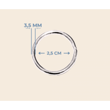 2.5 cm x 3.5 mm Yuvarlak Halka Metal Renk – Tekli Fiyat