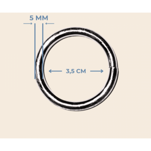3.5 cm x 5 mm Yuvarlak Kaynaklı Metal Halka | Takı ve Aksesuar Malzemesi