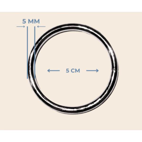 5 cm x 5 mm Yuvarlak Kaynaklı Metal Halka | Takı ve Aksesuar Malzemesi