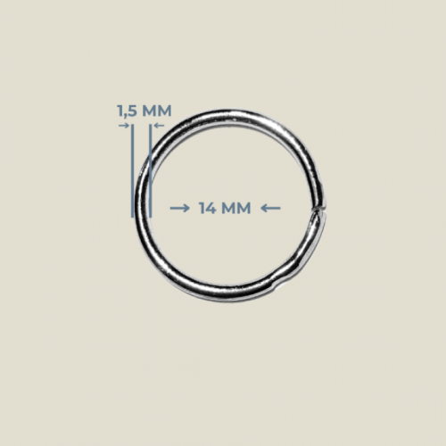 14 mm x 1,5 mm Yuvarlak Birleştirme Halkası Metal Renk 14 mm x 1,5 mm Yuvarlak Birleştirme Halkası Metal Renk