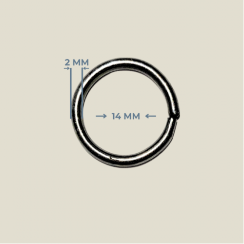 14 mm x 2 mm Yuvarlak Birleştirme Halkası Füme Renk