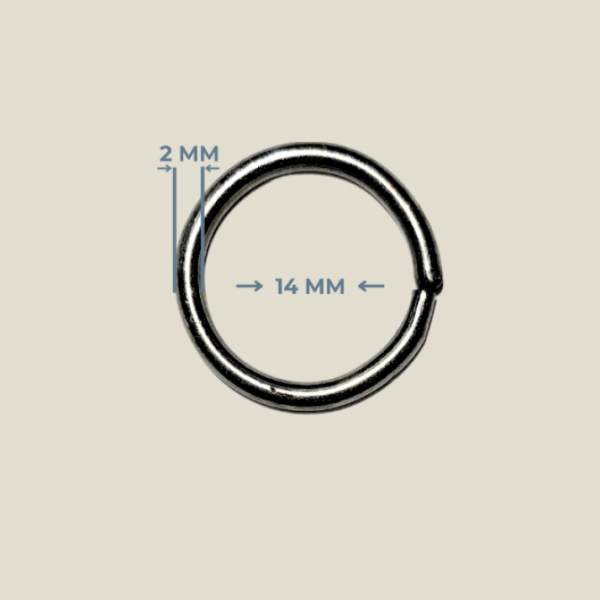 14 mm x 2 mm Yuvarlak Birleştirme Halkası Füme Renk