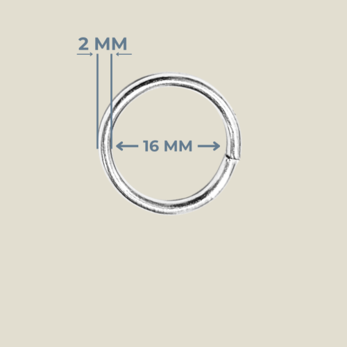 16 mm x 2 mm Yuvarlak Birleştirme Halkası Metal Renk 16 mm x 2 mm Yuvarlak Birleştirme Halkası Metal Renk