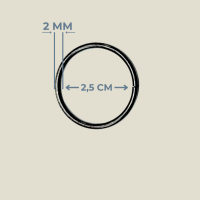 2.5 cm x 2 mm Yuvarlak Metal Halka - Siyah Renk (Minimum 500 Adet)