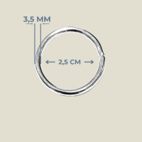 2.5 cm x 3.5 mm Yuvarlak Metal Halka - Metal Renk (Minimum 200 Adet)