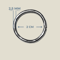 2 cm x 2,5 mm Yuvarlak Birleştirme Halkası Metal Renk