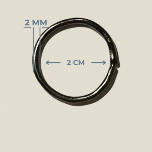 2 cm x 2 mm Yuvarlak Birleştirme Halkası Füme Renk 2 cm x 2 mm Yuvarlak Birleştirme Halkası Füme Renk