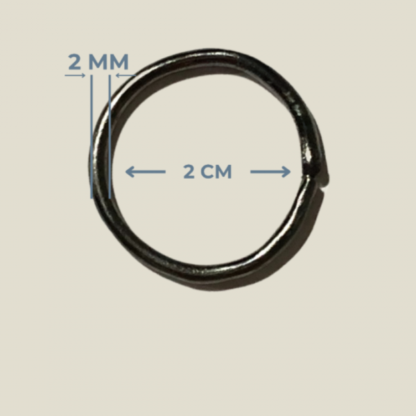 2 cm x 2 mm Yuvarlak Birleştirme Halkası Füme Renk 2 cm x 2 mm Yuvarlak Birleştirme Halkası Füme Renk