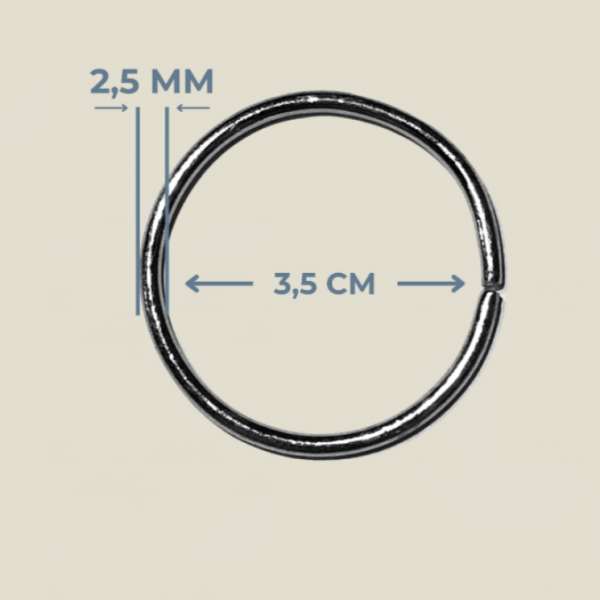 3,5 cm Yuvarlak Metal Halka (2,5 mm Kalınlık)
