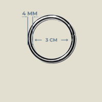 3 cm x 4 mm Yuvarlak Kaynaklı Metal Halka - Metal Renk (Minimum 30 Adet)