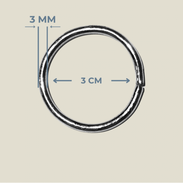3 cm Yuvarlak Metal Halka (3 mm Kalınlık) 3 cm Yuvarlak Metal Halka (3 mm Kalınlık)