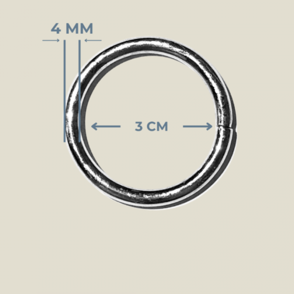 3 cm Yuvarlak Metal Halka (4 mm Kalınlık)
