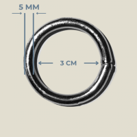 3 cm x 5 mm Yuvarlak Kaynaklı Metal Halka - Metal Renk (Minimum 20 Adet)