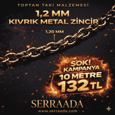 1,2 mm Kıvrık Metal Zincir - 10 Metre (Ekonomik Paket)