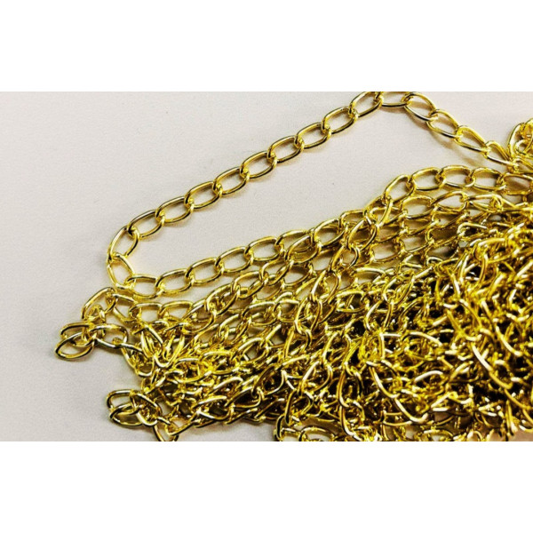 1,20 mm Sarı Renk Kıvrık Metal Takı Zinciri (Minimum 10 Metre Alım)
