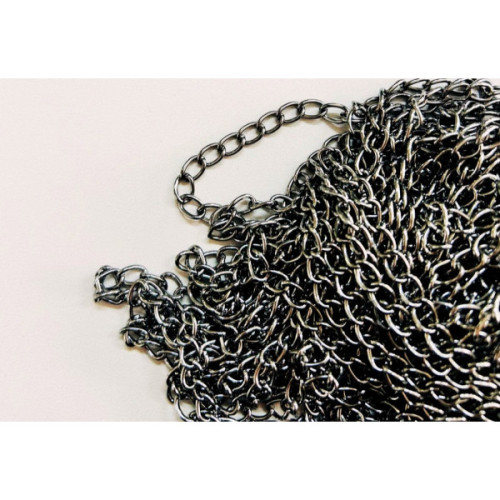 1,20 mm Füme Rengi Kıvrık Metal Takı Zinciri (Minimum 10 Metre Alım)