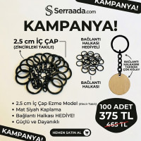 2.5 cm İç Çap Ezme Model Zincirli Anahtarlık Halkası Siyah (Bağlantı Halkası Hediyeli) - 100 Adet 2.5 cm İç Çap Ezme Model Zincirli Anahtarlık Halkası Siyah (Bağlantı Halkası Hediyeli) - 100 Adet