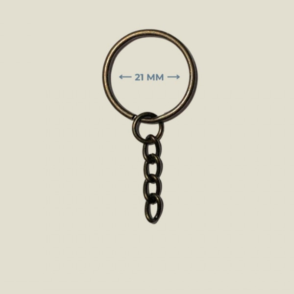 Zincirli Anahtarlık Halkası - Antik Renk (21 mm)