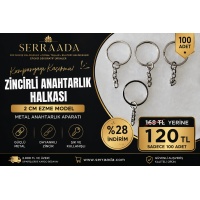 2 cm İç Çap Ezme Model Zincirli Anahtarlık Halkası – Metal Anahtarlık Aparatı (100 Adet) | Nikel