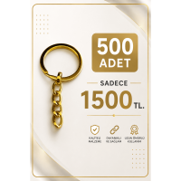 2,5 cm Ezme Model Zincirli Anahtarlık Halkası Sarı Metal Aparat – 500 Adet