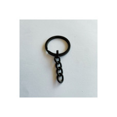 25 mm Siyah Ezme Zincirli Anahtarlık Halkası – Metal Anahtarlık Aparatı