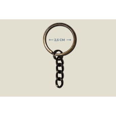 Kalın Zincirli ezme model anahtarlık halkası 2,5 cm antik sarı renk 50 adet