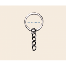 Kalın zincirli ezme model anahtarlık halkası 2,5 cm. metal renk