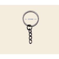 Zincirli 21 mm tel sargı anahtarlık halkası